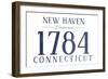 New Haven, Connecticut - Established Date (Blue)-Lantern Press-Framed Art Print