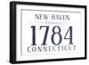 New Haven, Connecticut - Established Date (Blue)-Lantern Press-Framed Art Print