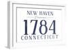 New Haven, Connecticut - Established Date (Blue)-Lantern Press-Framed Art Print