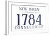 New Haven, Connecticut - Established Date (Blue)-Lantern Press-Framed Art Print