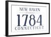 New Haven, Connecticut - Established Date (Blue)-Lantern Press-Framed Art Print