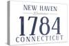 New Haven, Connecticut - Established Date (Blue)-Lantern Press-Stretched Canvas