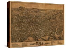 New Haven, Connecticut - Panoramic Map-Lantern Press-Stretched Canvas