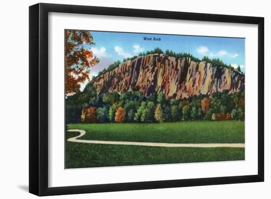 New Haven, Connecticut - View of West Rock-Lantern Press-Framed Art Print