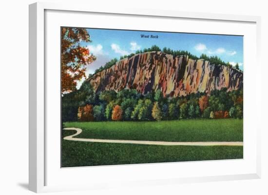 New Haven, Connecticut - View of West Rock-Lantern Press-Framed Art Print