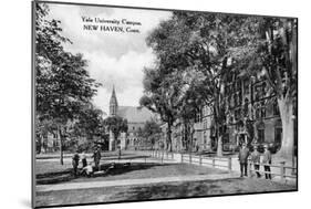 New Haven, Connecticut, View of Yale University Campus-Lantern Press-Mounted Art Print