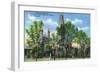 New Haven, CT - View of Harkness Memorial Tower, Dwight Chapel, Yale U-Lantern Press-Framed Art Print