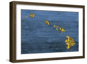 New Hawaii Map-Design Turnpike-Framed Giclee Print