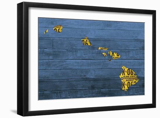 New Hawaii Map-Design Turnpike-Framed Giclee Print