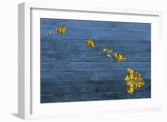 New Hawaii Map-Design Turnpike-Framed Giclee Print