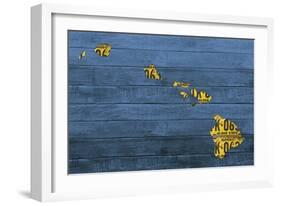 New Hawaii Map-Design Turnpike-Framed Giclee Print