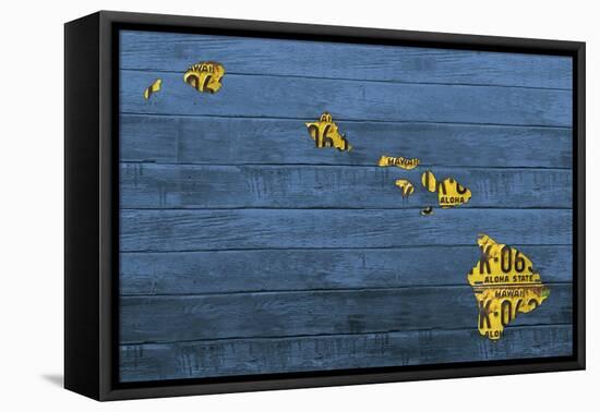 New Hawaii Map-Design Turnpike-Framed Stretched Canvas