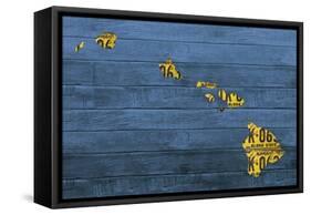 New Hawaii Map-Design Turnpike-Framed Stretched Canvas