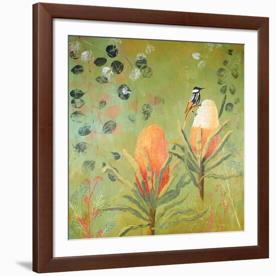 New Holland Honeyeater upon the Victoria-Trudy Rice-Framed Art Print