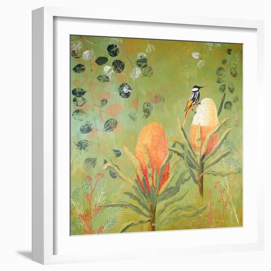 New Holland Honeyeater upon the Victoria-Trudy Rice-Framed Art Print