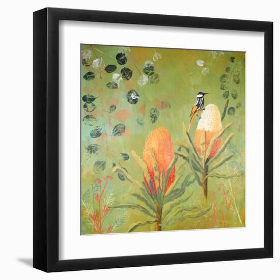 New Holland Honeyeater upon the Victoria-Trudy Rice-Framed Art Print