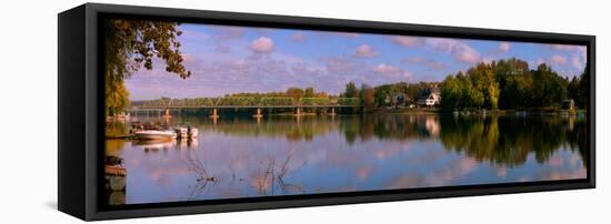 New Hope-Lambertville Bridge, Delaware River, New Hope, Bucks County, Pennsylvania, USA-null-Framed Stretched Canvas