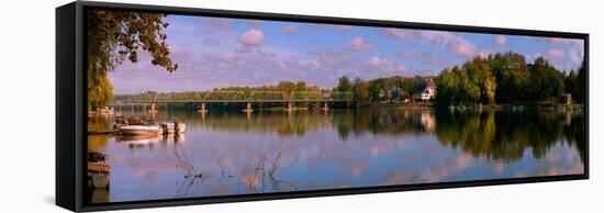 New Hope-Lambertville Bridge, Delaware River, New Hope, Bucks County, Pennsylvania, USA-null-Framed Stretched Canvas