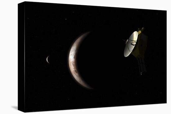 New Horizons Spacecraft Approaches Dwarf Planet Pluto and its Moon Charon-Stocktrek Images-Stretched Canvas