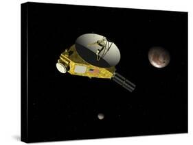 New Horizons Spacecraft Approaches Dwarf Planet Pluto and its Moon Charon-Stocktrek Images-Stretched Canvas