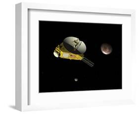 New Horizons Spacecraft Approaches Dwarf Planet Pluto and its Moon Charon-Stocktrek Images-Framed Art Print