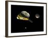 New Horizons Spacecraft Approaches Dwarf Planet Pluto and its Moon Charon-Stocktrek Images-Framed Art Print