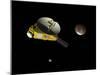 New Horizons Spacecraft Approaches Dwarf Planet Pluto and its Moon Charon-Stocktrek Images-Mounted Art Print