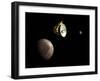 New Horizons Spacecraft Flies by Dwarf Planet Pluto and its Moon Charon-Stocktrek Images-Framed Art Print
