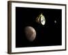 New Horizons Spacecraft Flies by Dwarf Planet Pluto and its Moon Charon-Stocktrek Images-Framed Art Print