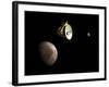 New Horizons Spacecraft Flies by Dwarf Planet Pluto and its Moon Charon-Stocktrek Images-Framed Art Print