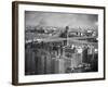 New Housing Project with the Manhattan Bridge in the Bckgrd. on the East Side of the City-Margaret Bourke-White-Framed Photographic Print