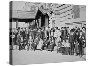 New Immigrants on Ellis Island, New York, 1910-null-Stretched Canvas