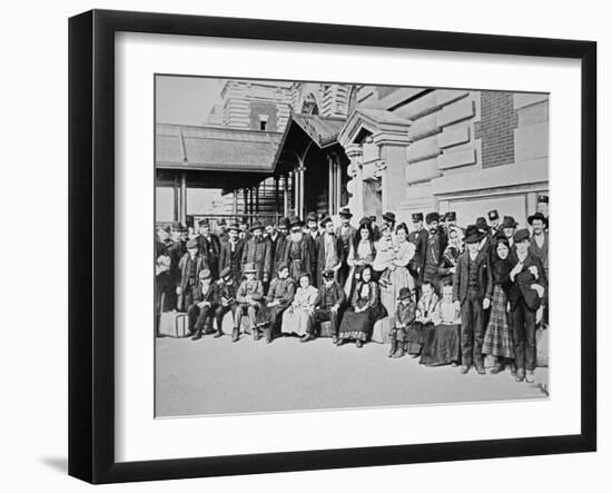 New Immigrants on Ellis Island, New York, 1910-null-Framed Photographic Print