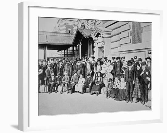 New Immigrants on Ellis Island, New York, 1910-null-Framed Photographic Print