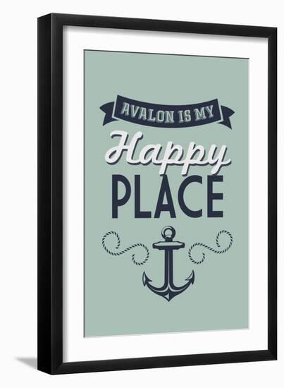 New Jersey - Avalon is My Happy Place-Lantern Press-Framed Art Print