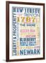 New Jersey - Barnwood Typography-Lantern Press-Framed Art Print