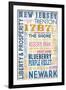 New Jersey - Barnwood Typography-Lantern Press-Framed Art Print