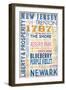 New Jersey - Barnwood Typography-Lantern Press-Framed Art Print