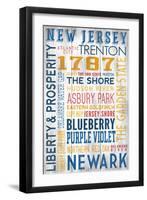 New Jersey - Barnwood Typography-Lantern Press-Framed Art Print