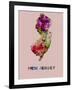 New Jersey Color Splatter Map-NaxArt-Framed Art Print