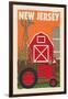 New Jersey - Country - Woodblock-Lantern Press-Framed Art Print