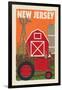 New Jersey - Country - Woodblock-Lantern Press-Framed Art Print