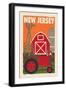 New Jersey - Country - Woodblock-Lantern Press-Framed Art Print