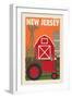 New Jersey - Country - Woodblock-Lantern Press-Framed Art Print