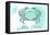 New Jersey - Crab - Teal - Coastal Icon-Lantern Press-Framed Stretched Canvas