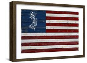 New Jersey - Distressed Flag-Lantern Press-Framed Art Print