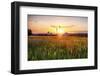 New Jersey Farm at Sunset-George Oze-Framed Photographic Print