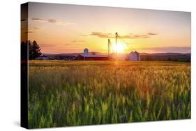 New Jersey Farm at Sunset-George Oze-Stretched Canvas