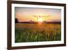 New Jersey Farm at Sunset-George Oze-Framed Photographic Print