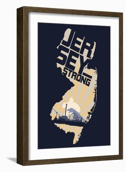 New Jersey - Jersey Strong-Lantern Press-Framed Art Print